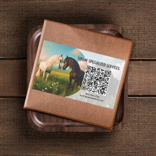 Pferdekleber mit QR-Code Rechteckiger Aufkleber