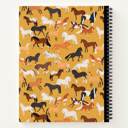 Pferdekomposition Notebook mit Wendeschleife Notizblock (Rückseite)