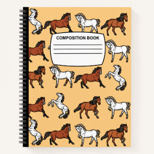 Pferdekomposition Notebook mit Wendeschleife Notizblock