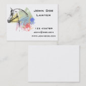 Pferdekopf-Aquarelle Visitenkarte (Vorne/Hinten)