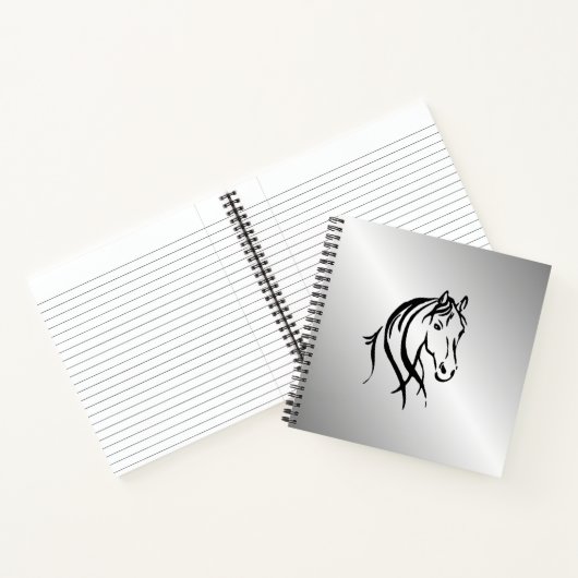 Pferdekopf auf Silber Notizblock (Innenseite)