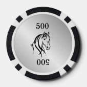 Pferdekopf auf Silber Pokerchips (Rückseite)