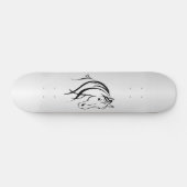 Pferdekopf auf Silber Skateboard (Horizontal)