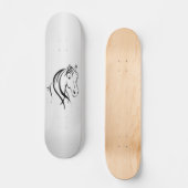 Pferdekopf auf Silber Skateboard (Vorderseite)