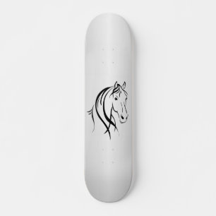 Pferdekopf auf Silber Skateboard