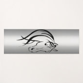 Pferdekopf auf Silber Yogamatte (Vorderseite (Horizontal))