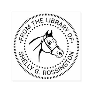 Pferdekopf „Aus der Bibliothek von“ Buchtitel NT Permastempel