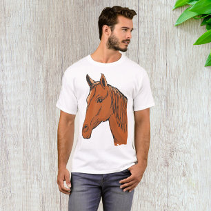 Pferdekopf Braun Farm Tier T-Shirt