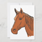 Pferdekopf Brown Farm Animal Einladung (Vorderseite)