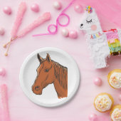 Pferdekopf Brown Farm Animal Pappteller (Party)