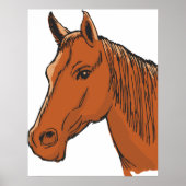 Pferdekopf Brown Farm Animal Poster (Vorne)
