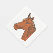 Pferdekopf Brown Farm Animal Serviette (Ecke)