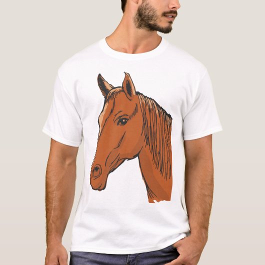 Pferdekopf Brown Farm Animal T-Shirt (Vorderseite)