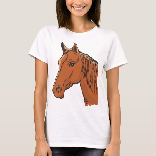 Pferdekopf Brown Farm Animal T-Shirt (Vorderseite)