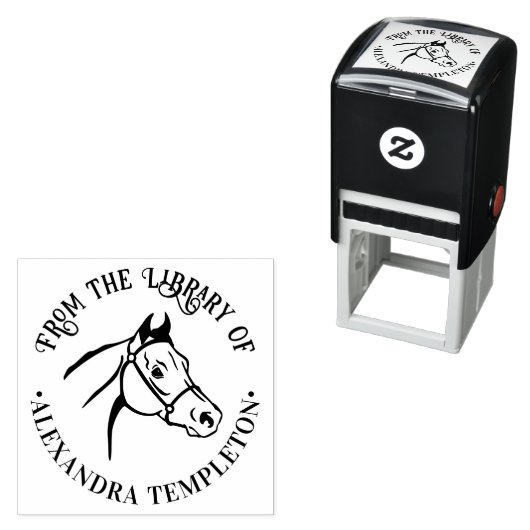 Pferdekopf "From the Library of" Buchname Permastempel (Beispiel)