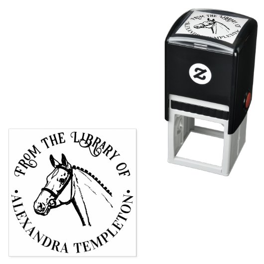 Pferdekopf geflochtene Mane Library Name Permastempel (Beispiel)