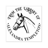 Pferdekopf geflochtene Mane Library Name Permastempel (Design)