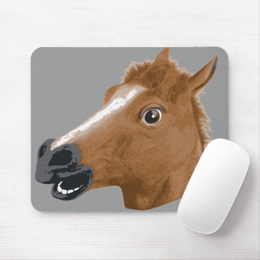 Pferdekopf-gruselige Maske Mousepad (Mit Mouse)