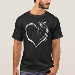 Pferdekopf in Herz Frauen Für Pferdebesitzer T-Shirt