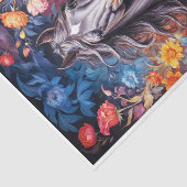 Pferdekopf in surrealen Gemälden mit DschungelBlum Seidenpapier (Ausschnitt)