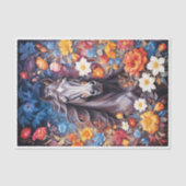 Pferdekopf in surrealen Gemälden mit DschungelBlum Seidenpapier (Vorderseite)