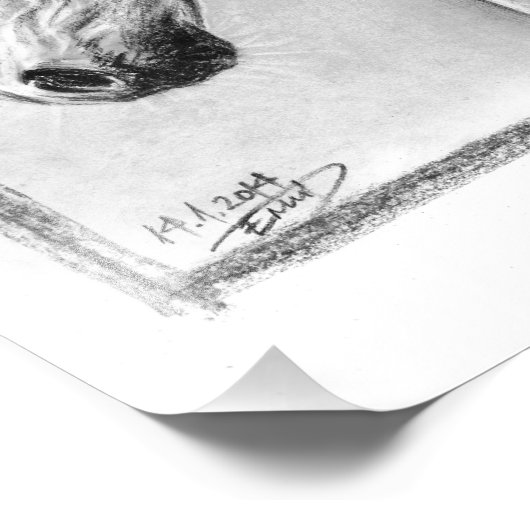 Pferdekopf Kohle zeichnend Pferdekunst Fotodruck (Ecke)