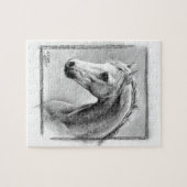 Pferdekopf Kohle zeichnend Pferdekunst Puzzle (Horizontal)