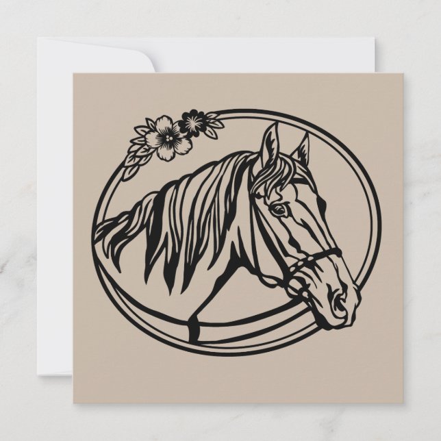 Pferdekopf mit Blume (Vorderseite)