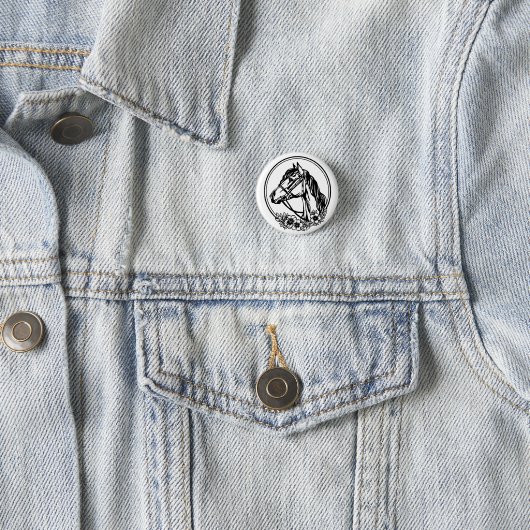 Pferdekopf mit Blume Button (Beispiel)