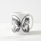 Pferdekopf mit Blume Kaffeetasse (VorderseiteRechts)