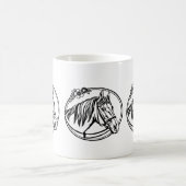 Pferdekopf mit Blume Kaffeetasse (Mittel)