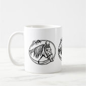 Pferdekopf mit Blume Kaffeetasse (Links)