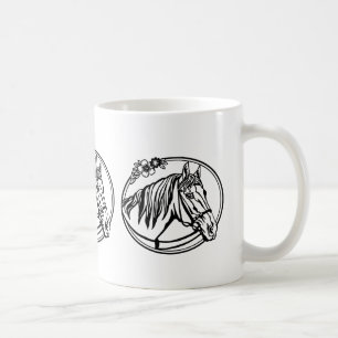 Pferdekopf mit Blume Kaffeetasse