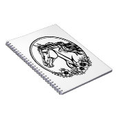 Pferdekopf mit Blume Notizblock (Rechte Seite)