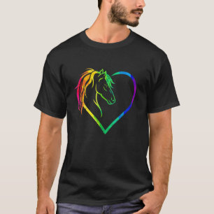 Pferdekopf mit Herz-Reiter T-Shirt