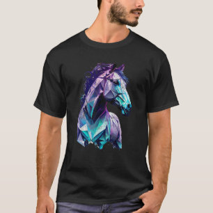 Pferdekopf-Polygone Reitsport Pferd T-Shirt