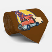 Pferdekopf und Sattelzug für Lkw-Fahrer Krawatte (Gerollt)