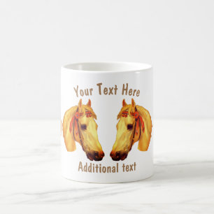 Pferdekopf Vintage Kunst 4 Personalisiert Kaffeetasse