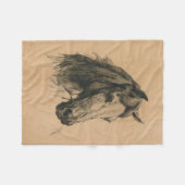 Pferdekopf (von Heywood Hardy) Fleecedecke (Vorderseite (Horizontal))