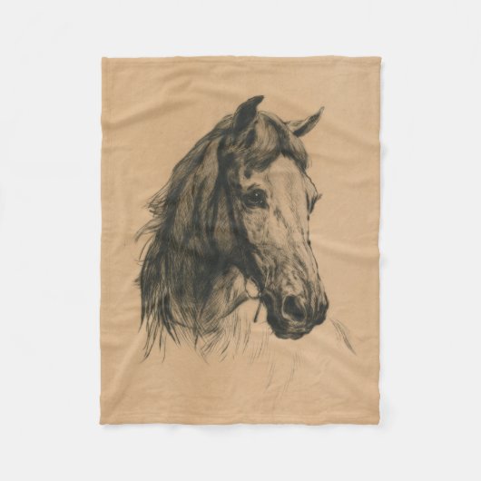 Pferdekopf (von Heywood Hardy) Fleecedecke (Vorderseite)
