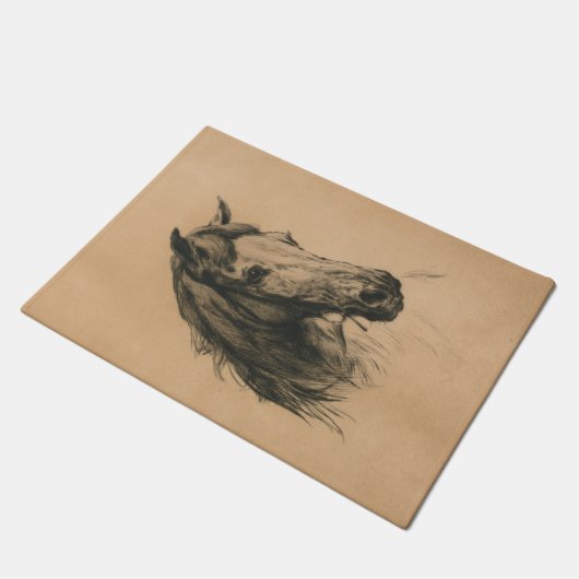 Pferdekopf (von Heywood Hardy) Fußmatte (Schrägansicht)