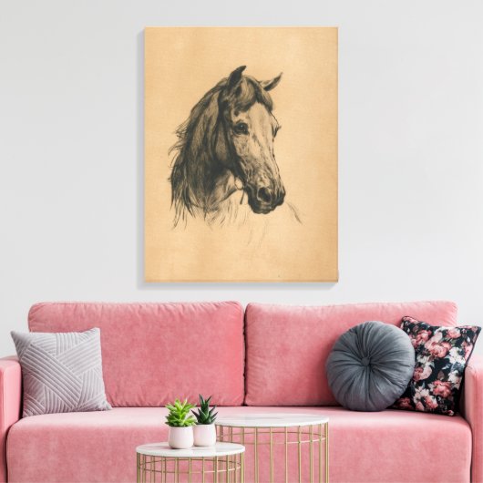 Pferdekopf (von Heywood Hardy) Leinwanddruck (Insitu (Wohnzimmer))