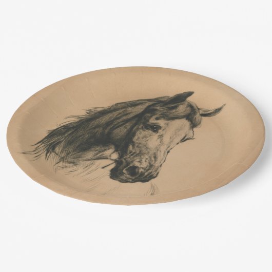Pferdekopf (von Heywood Hardy) Pappteller (Schrägansicht)