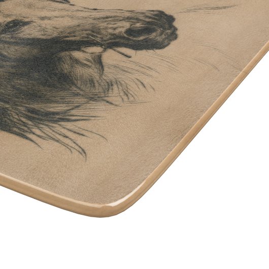 Pferdekopf (von Heywood Hardy) Schneidebrett (Ecke)