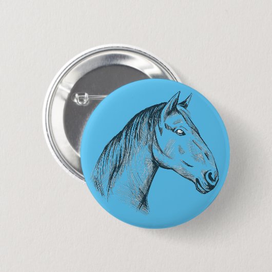 Pferdekopfportrait Button (Vorne & Hinten)