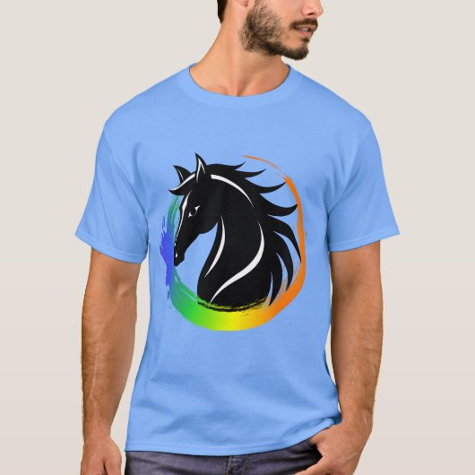 Pferdekopfring lustig T-Shirt (Vorderseite)