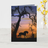 Pferdekrankenhaus Pferd und Eichenbaum Karte (Gelbe Blume)