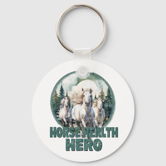 Pferdekrankenheld, Vintages Pferdeweih Schlüsselanhänger (Vorderseite)