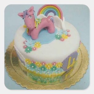 Pferdekuchen 1 quadratischer aufkleber