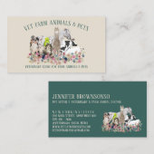 Pferdekuh Schafhund Katze Bird Alpaca Haustier Vet Visitenkarte (Vorne/Hinten)